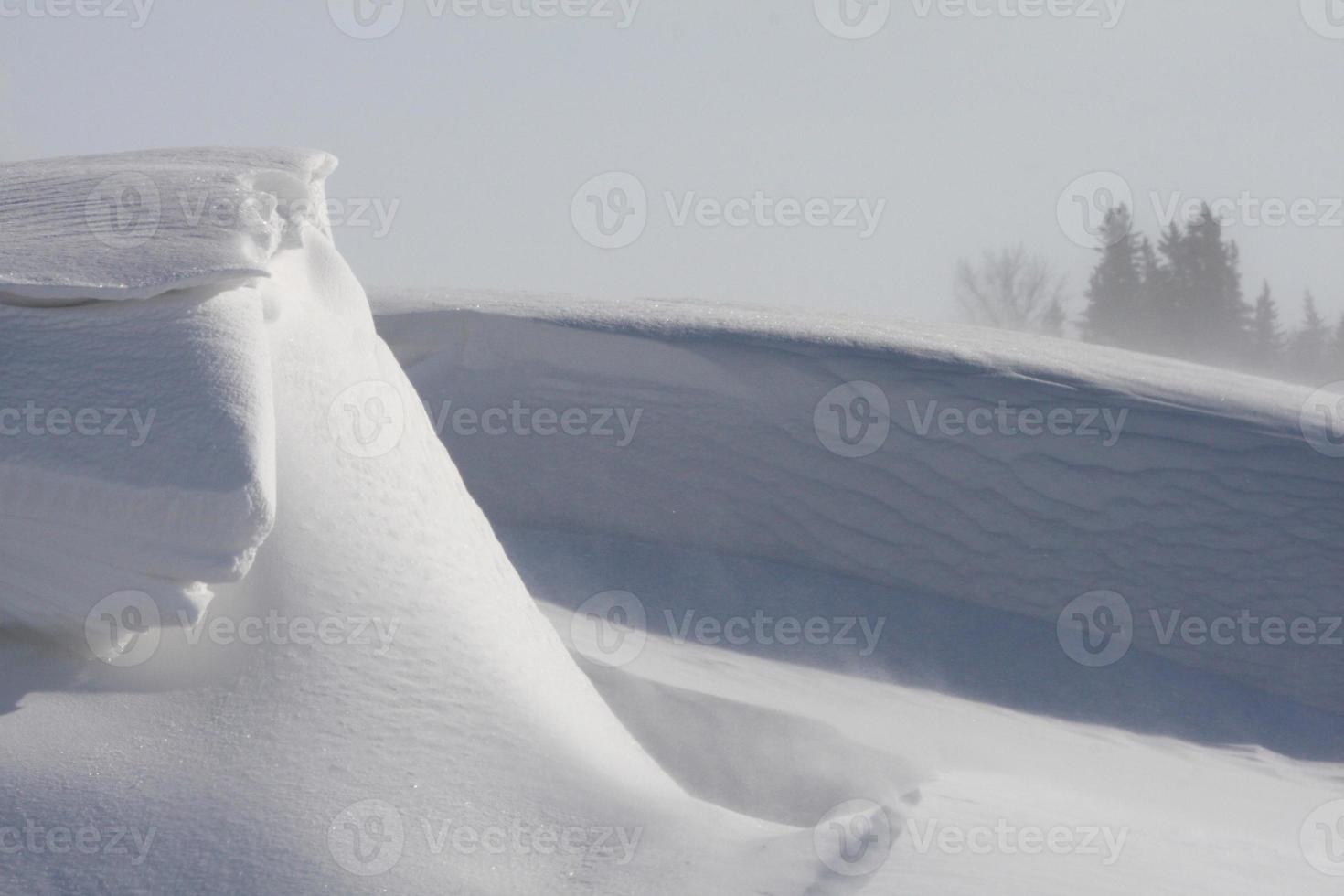 Snow Bank in Winter Storm Saskatchewan photo