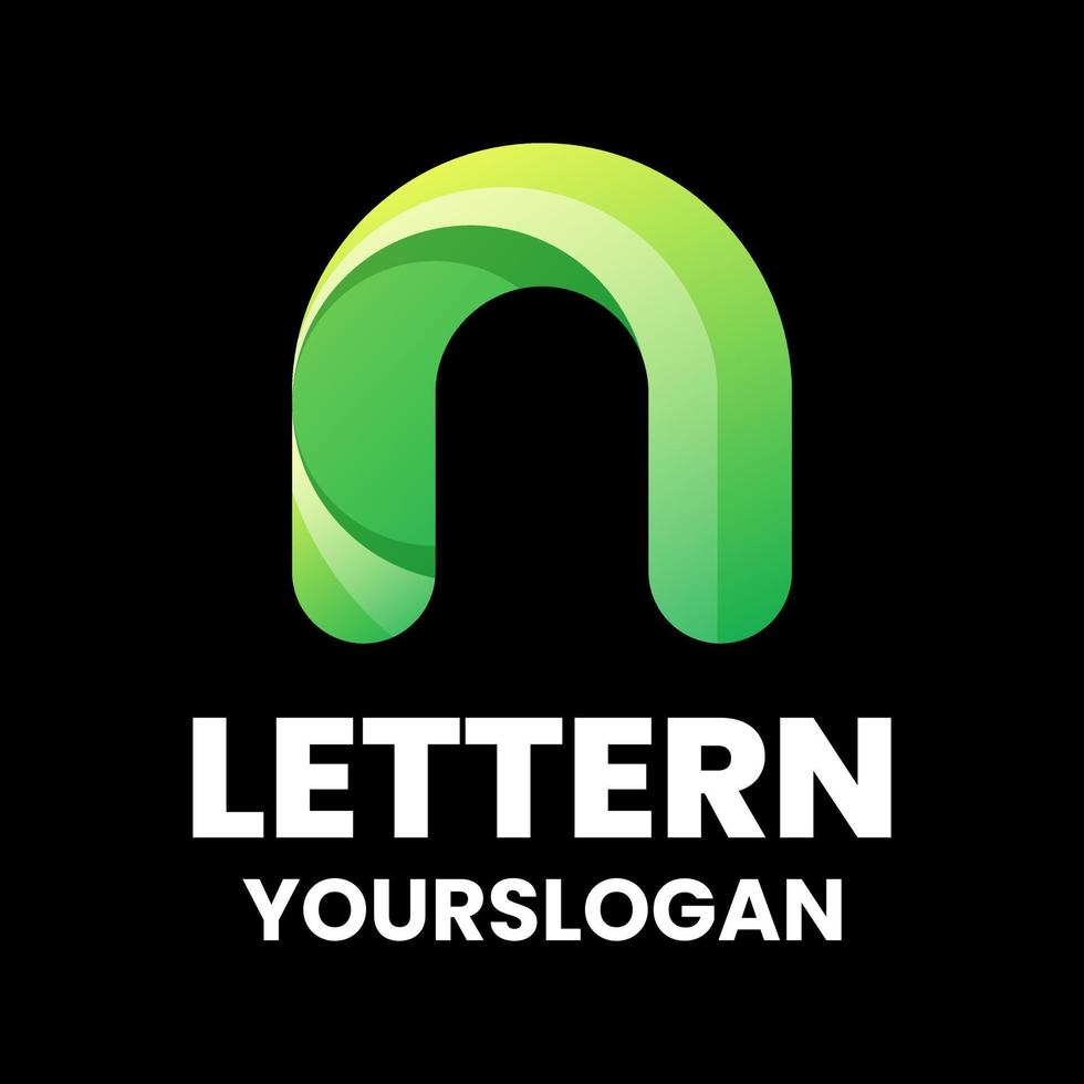 letter n colorful logo design vector