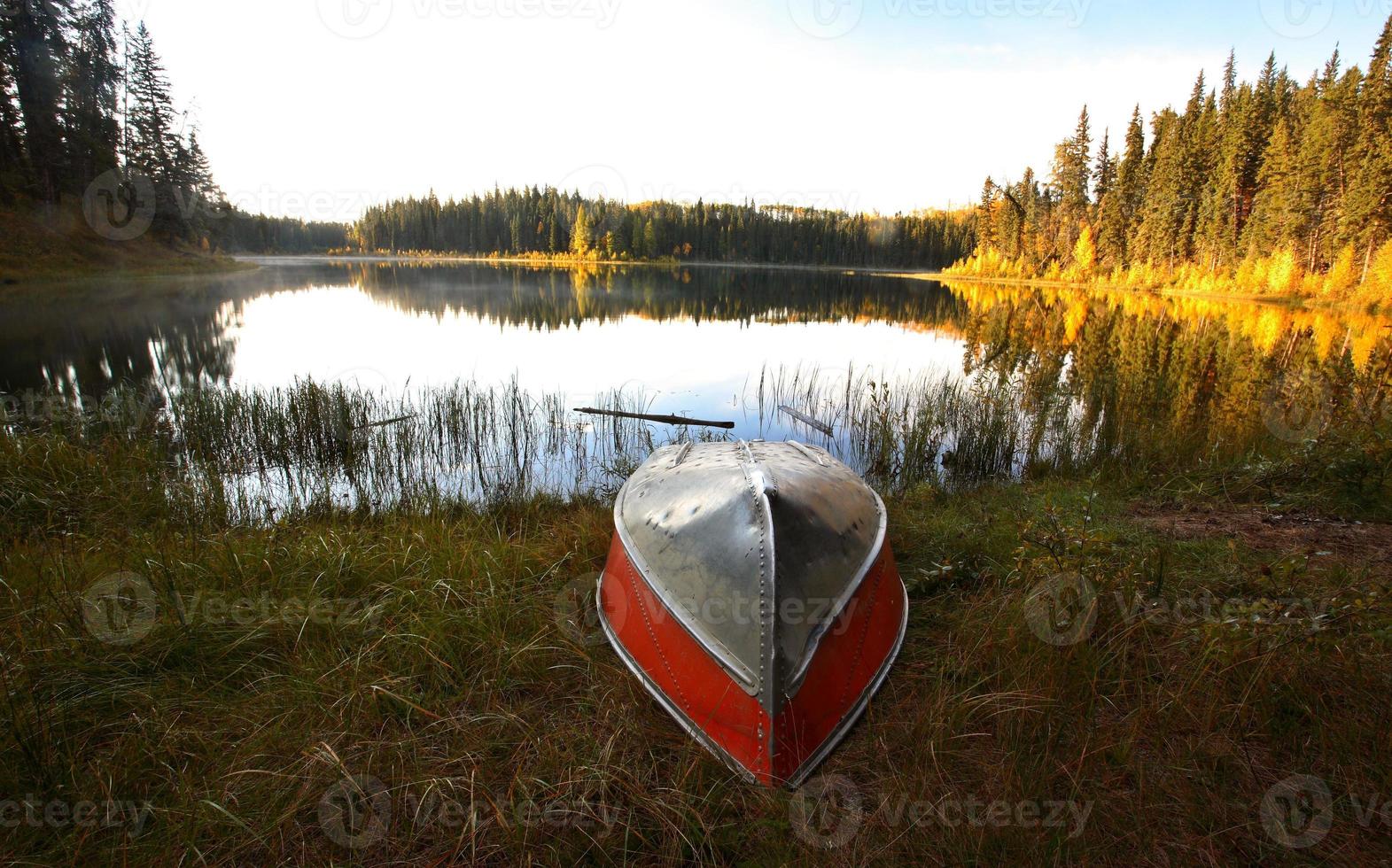 Rowboats at Jade Lake in Northern Saskatchewan photo