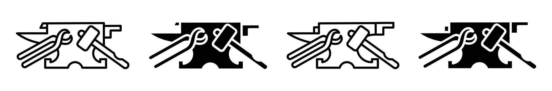 herrero. fragua. plantilla de diseño de logotipo de yunque y martillo, diseño de yunque simple para ilustración de icono de vector.herrero, vector de logotipo de forja.