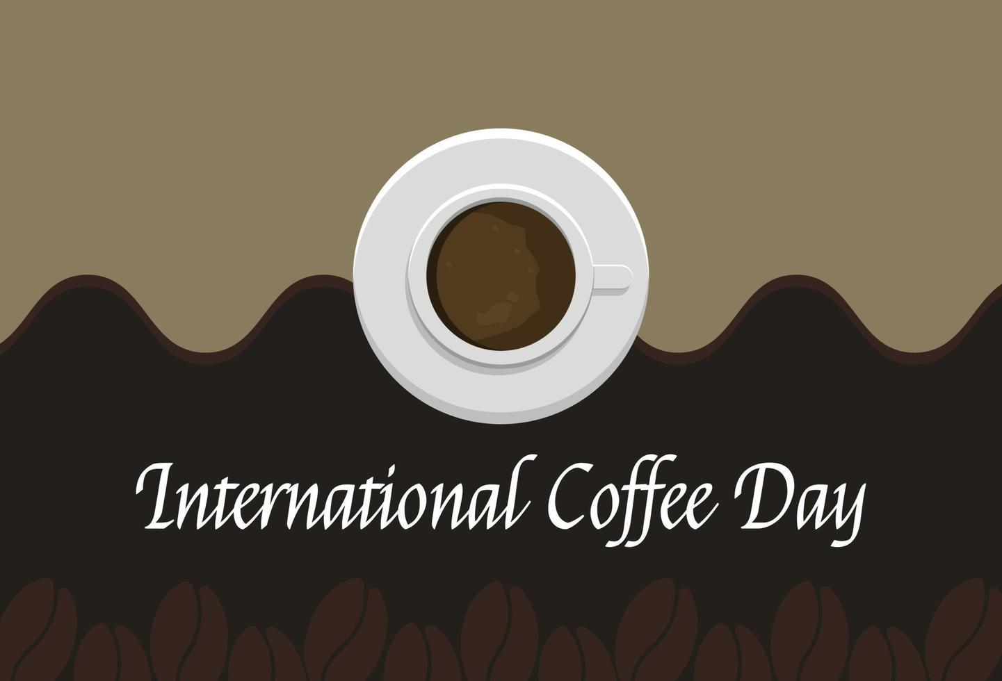 Flat Design Illustration Of International Coffee Day Templates, Design Suitable For Posters, Backgrounds, Greeting Cards, International Coffee Day Themed vector