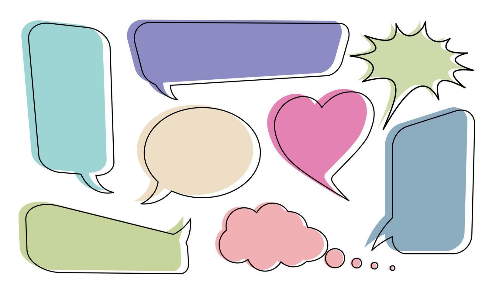 Stylish colorful speech bubbles for short messages or promotions. vector illustration.