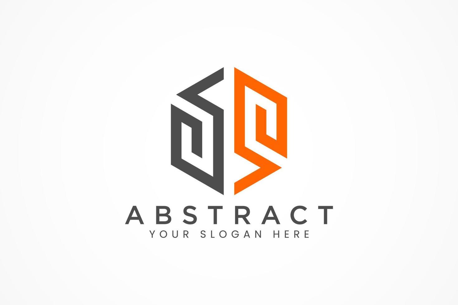 logotipo hexagonal abstracto vector