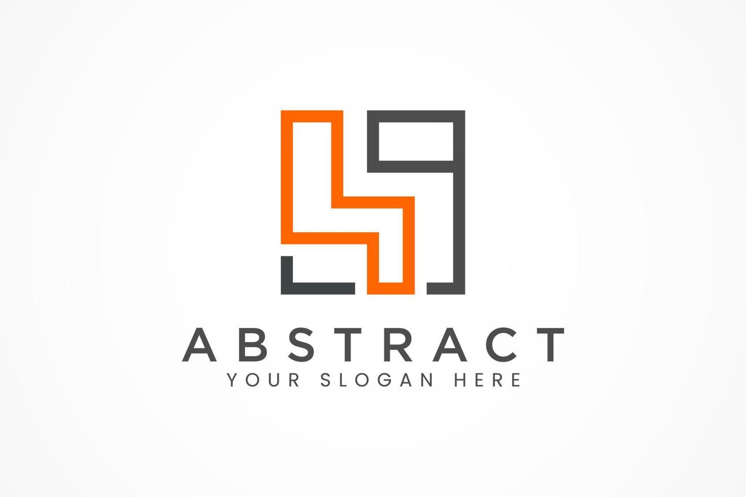 logotipo de línea cuadrada abstracta vector