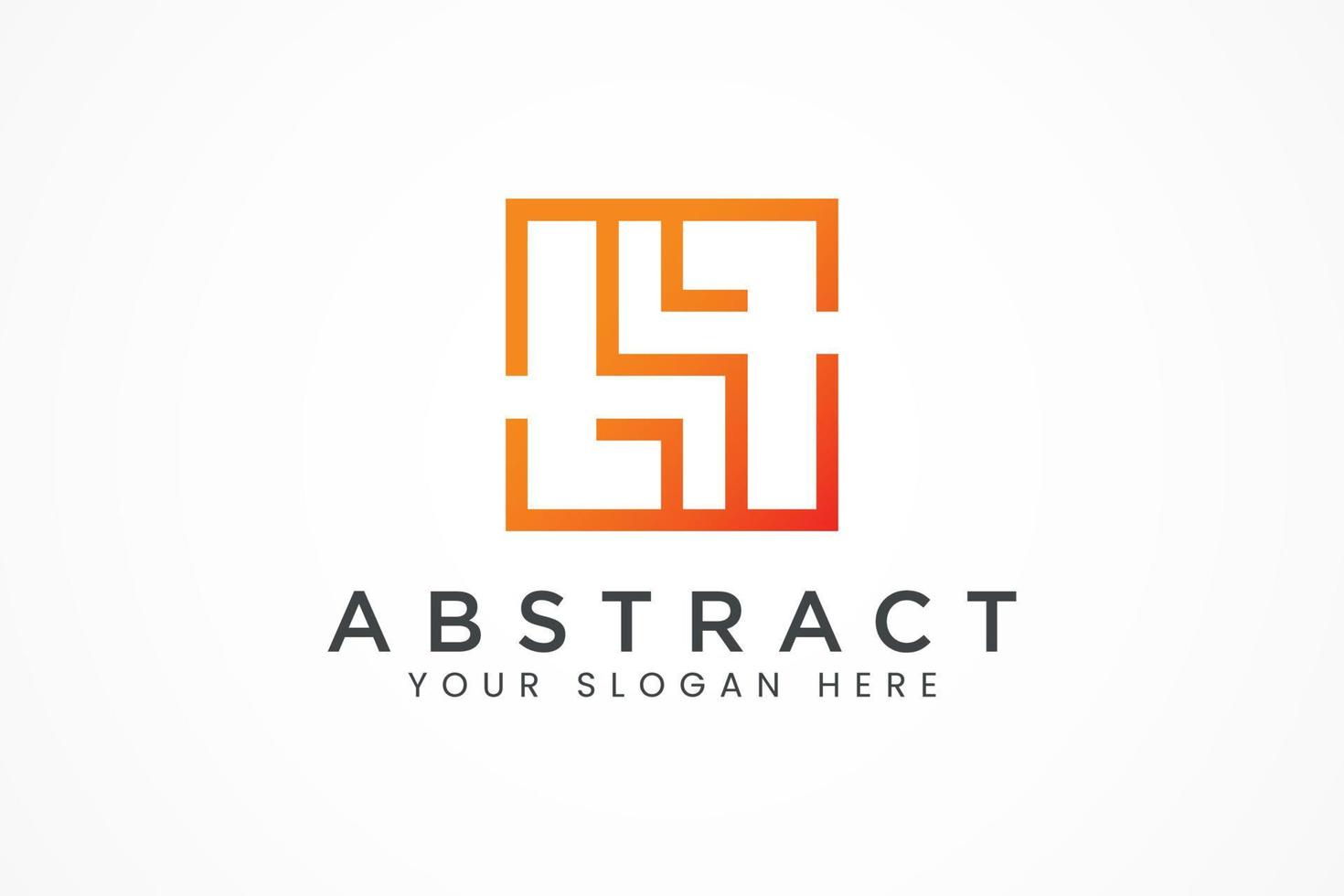 square outline square abstract logo vector