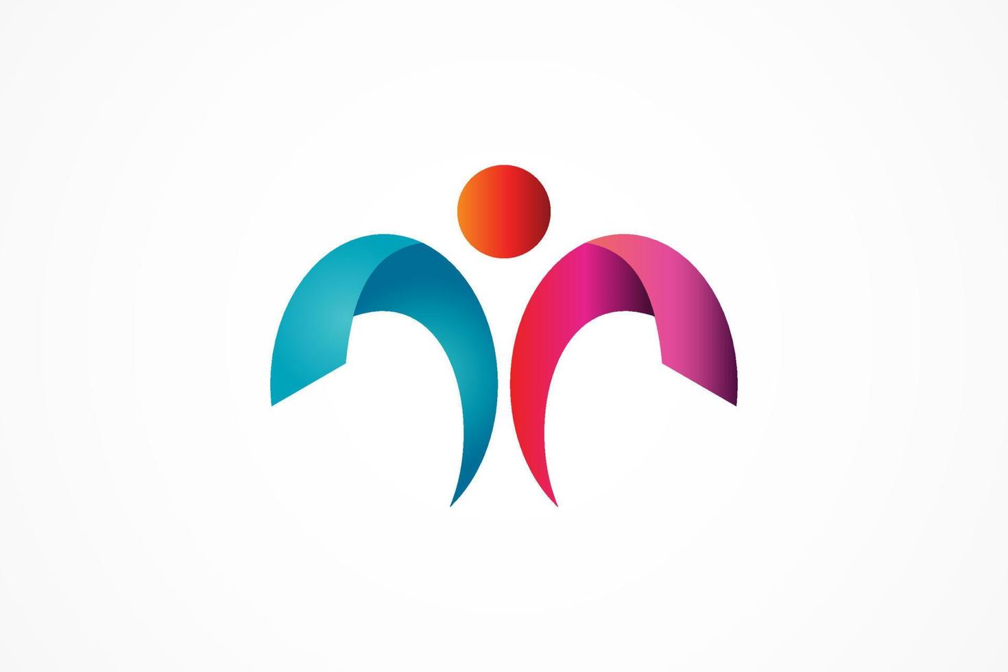 colorful friendship work together logo vector