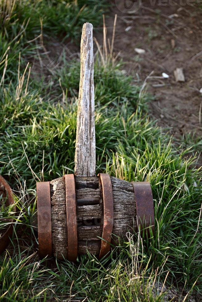 old wooden mallet left as junk photo