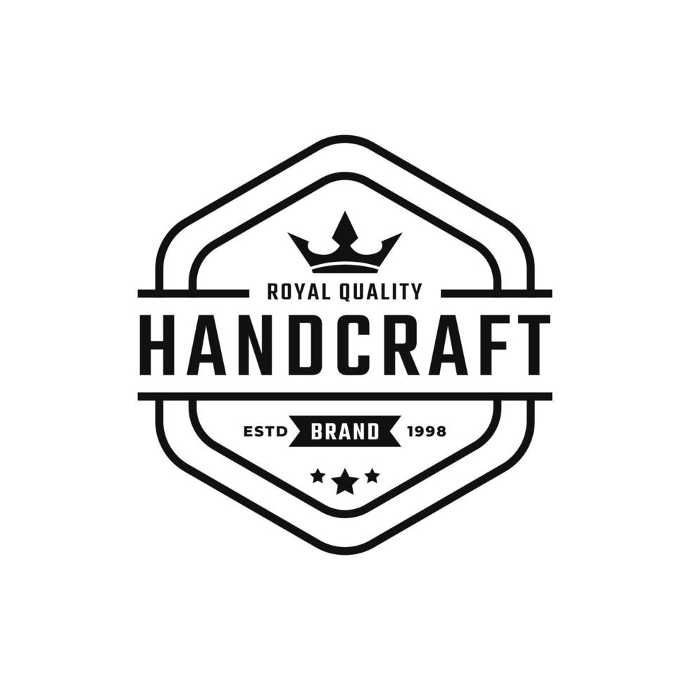 Classic Vintage Retro Label for Royal Quality Handcraft Badges Logo Design Inspiration vector