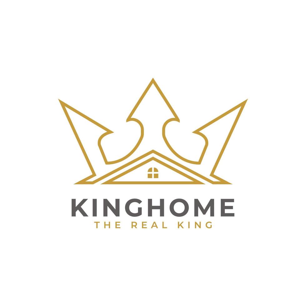 King House Icon. Crown and House for Real Estate or Home Loan Business Logo Design Inspiration vector