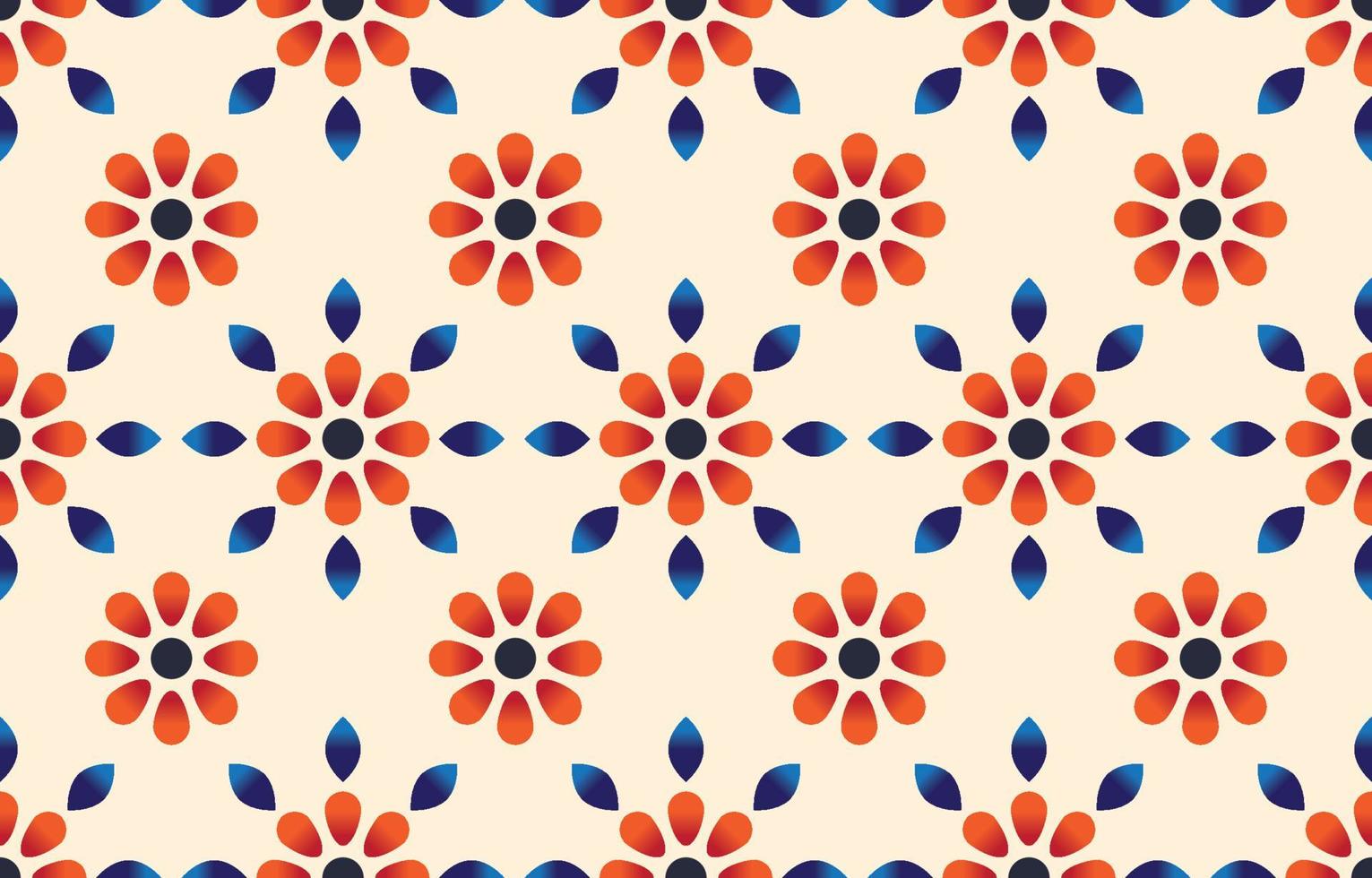 hermoso arte floral abstracto étnico. flor de patrones sin fisuras en tribal, bordado popular, estilo mexicano. impresión de ornamento de arte geométrico azteca. diseño para alfombras, papel tapiz, envoltura, tela. vector