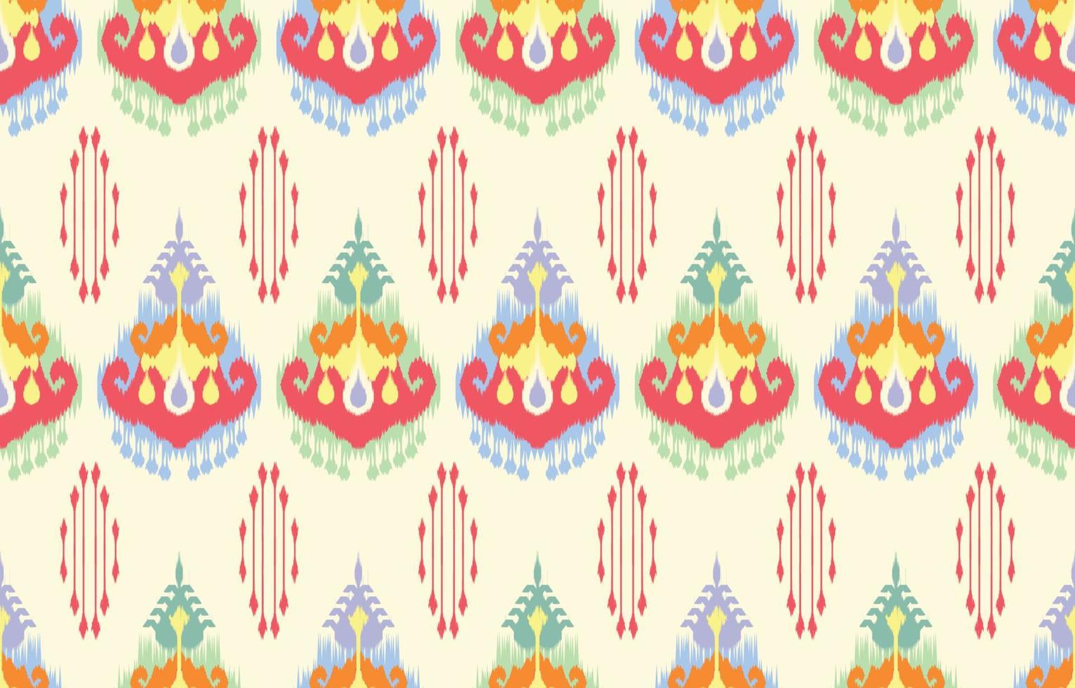 Uzbek ikat pattern, Beautiful ethnic art. Seamless pattern in tribal, folk embroidery in central Asia style. Aztec geometric art ornament print.Design for carpet, wallpaper, clothing, wrapping, fabric vector