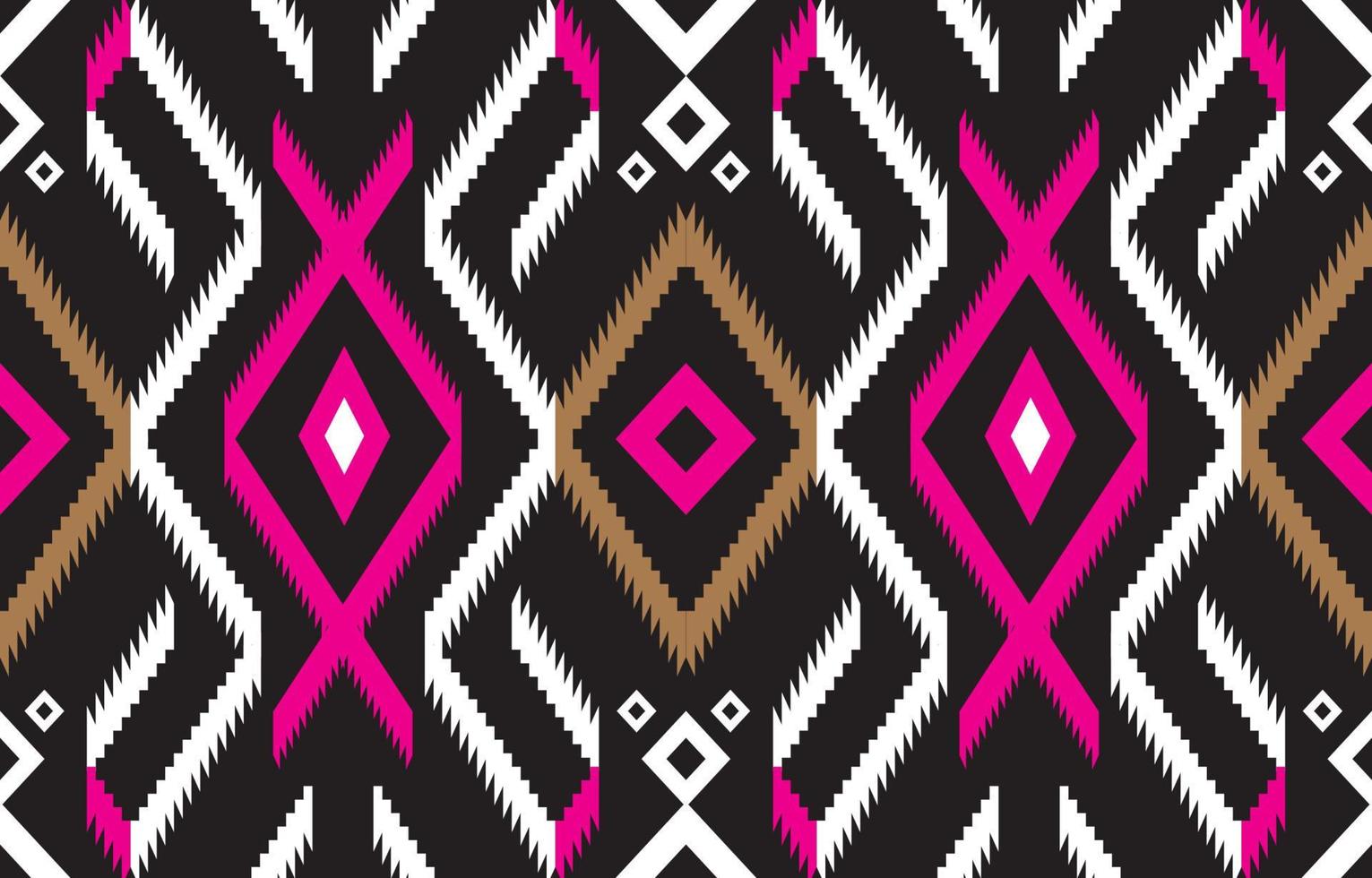 hermoso patrón étnico ikat. patrón impecable en estilo tribal, bordado folclórico y mexicano. impresión de ornamento de arte geométrico azteca. diseño para moqueta, papel pintado, ropa, envoltura, tela, cubierta. vector