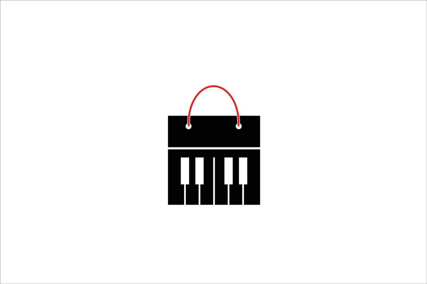 diseño de plantilla de logotipo de botón de bolsa y piano. ilustración de símbolo. vector