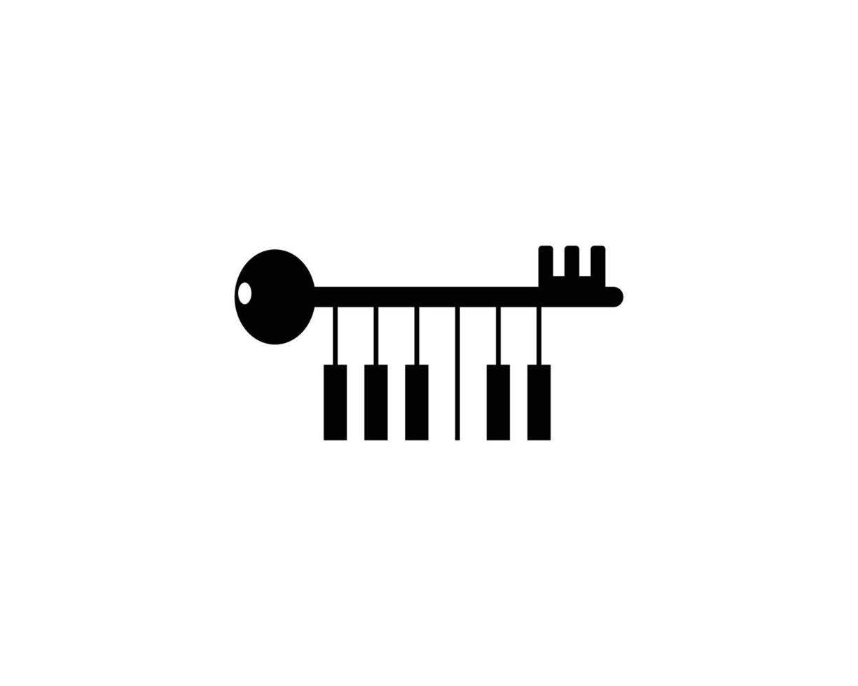 diseño de plantilla de logotipo de llaves, candado y piano. ilustración de símbolo. vector