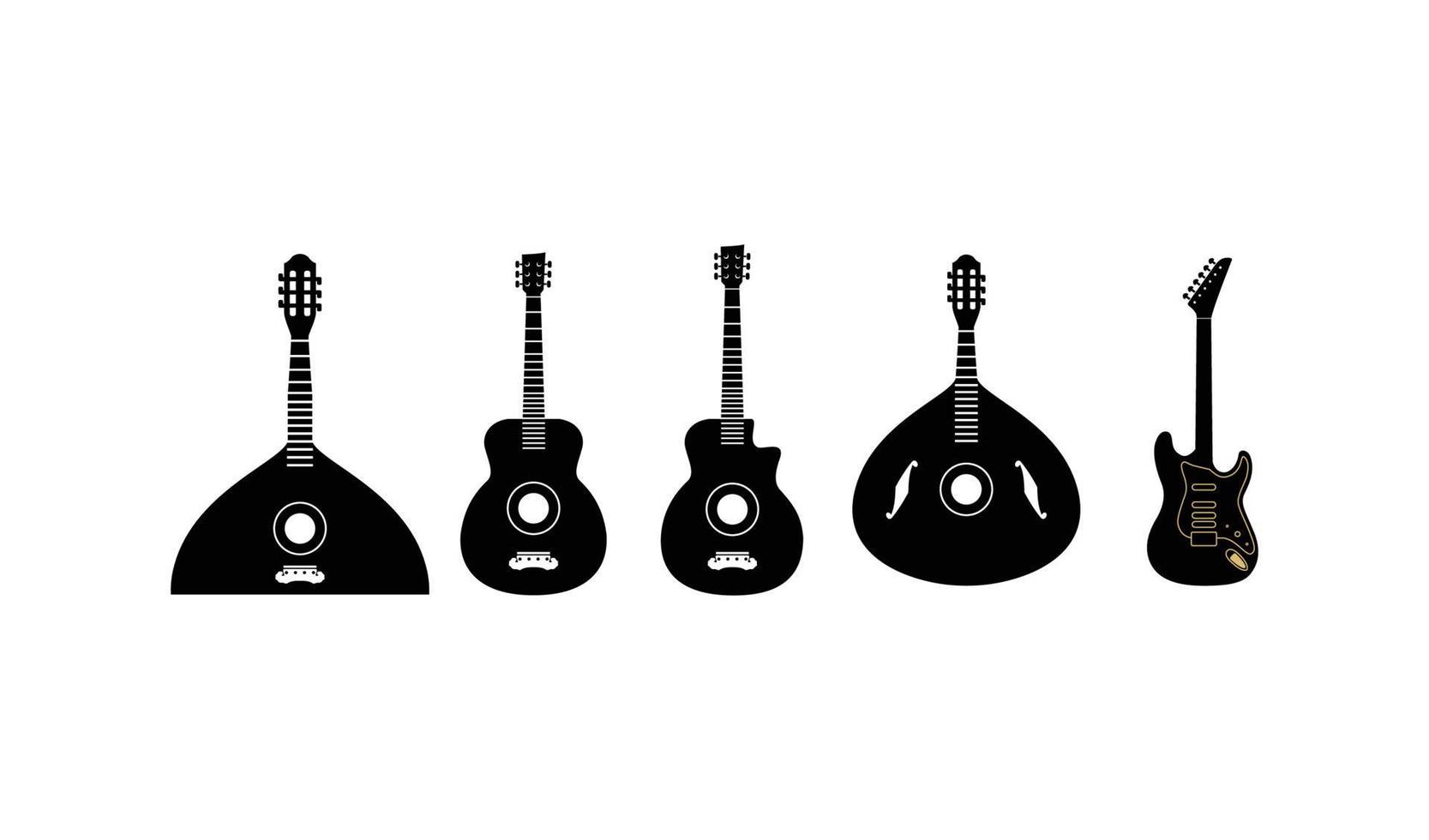 conjunto de guitarra logotipo icono símbolo plantilla inspiración vector