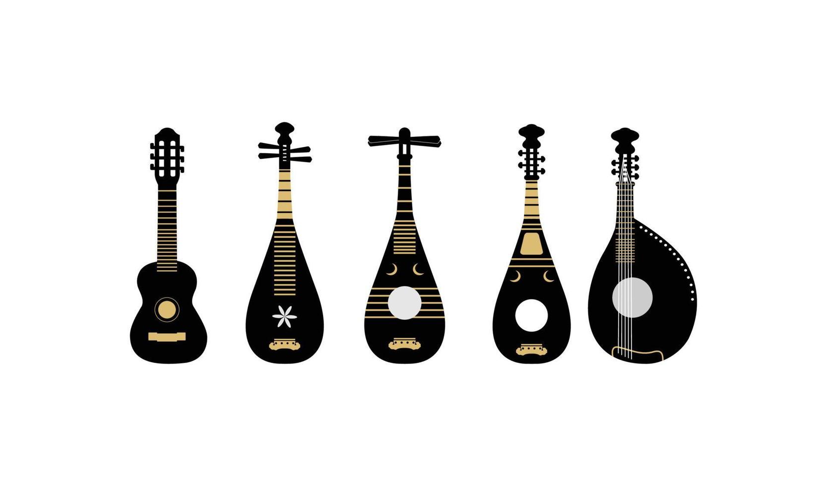 Ukulele guitar on the white background vector