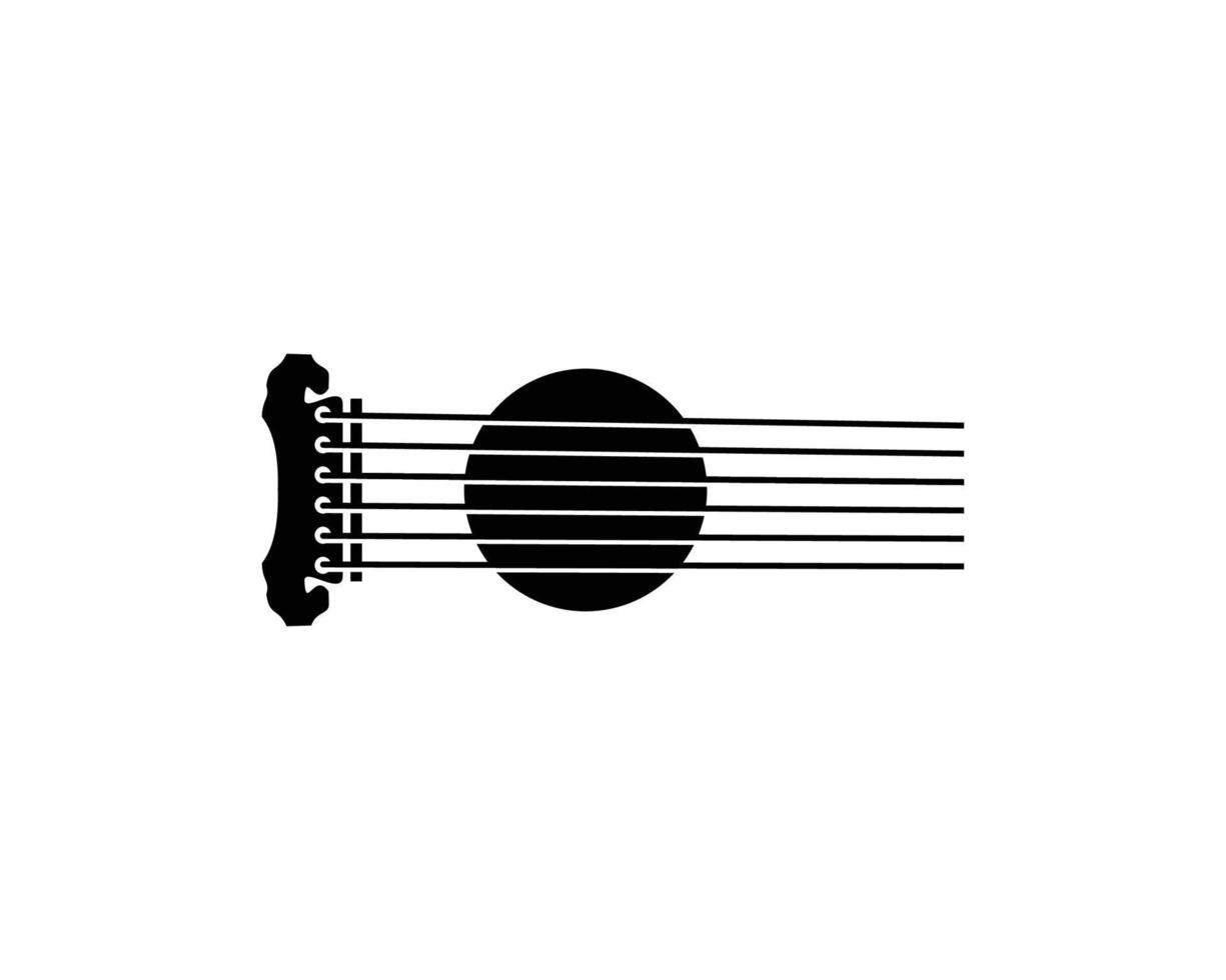 símbolo de logotipo único para guitarra clásica vector