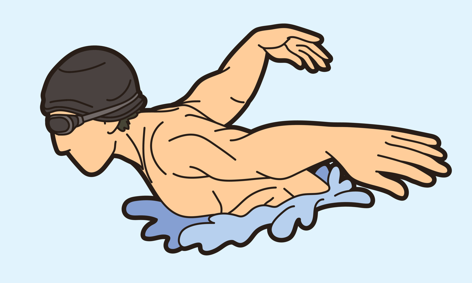 Swimming Sport Swimmer Cartoon 6229434 Vector Art at Vecteezy