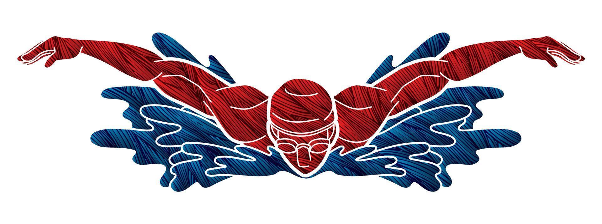 Swimming Sport Graffiti vector