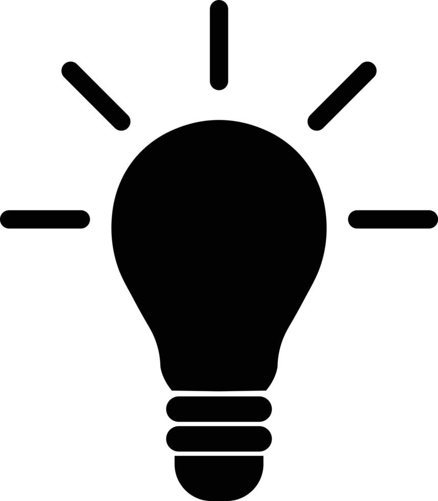 Light Bulb, Idea Black Silhouette Icon vector