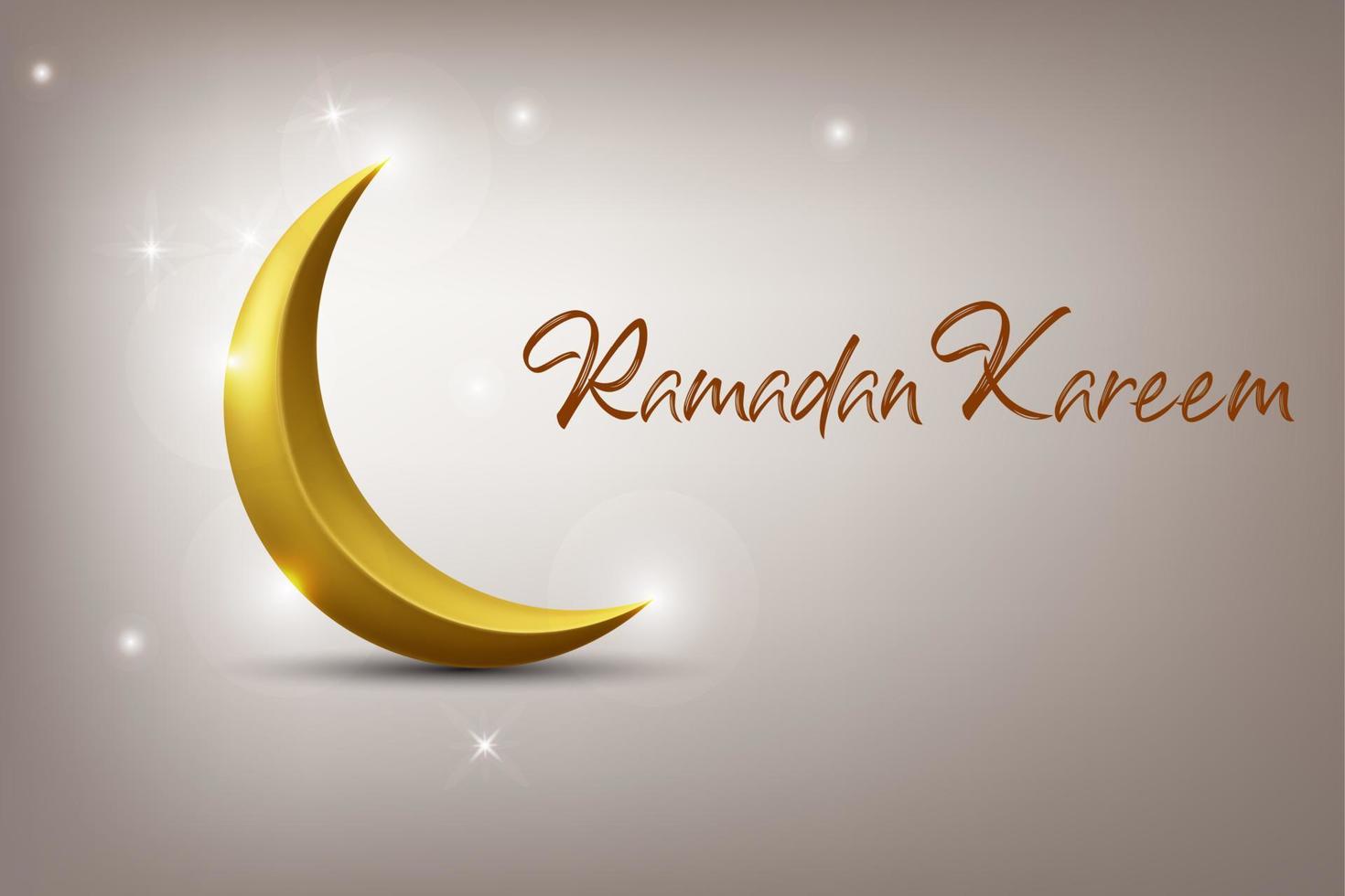 Ramadan Kareem greeting card with crescent moon vector