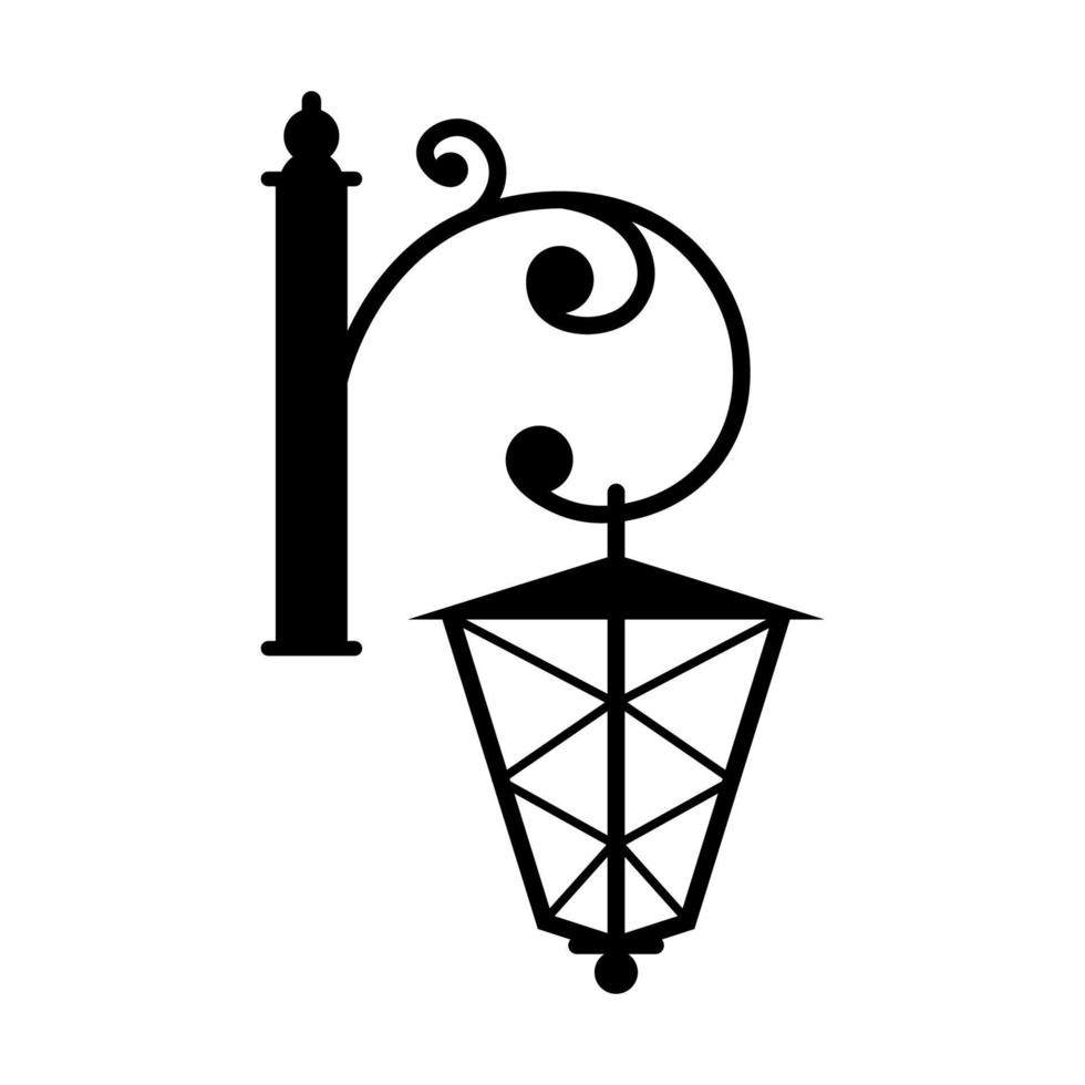 Garden lamp icon, Garden lamp silhouette vector. Vector illustration eps.10