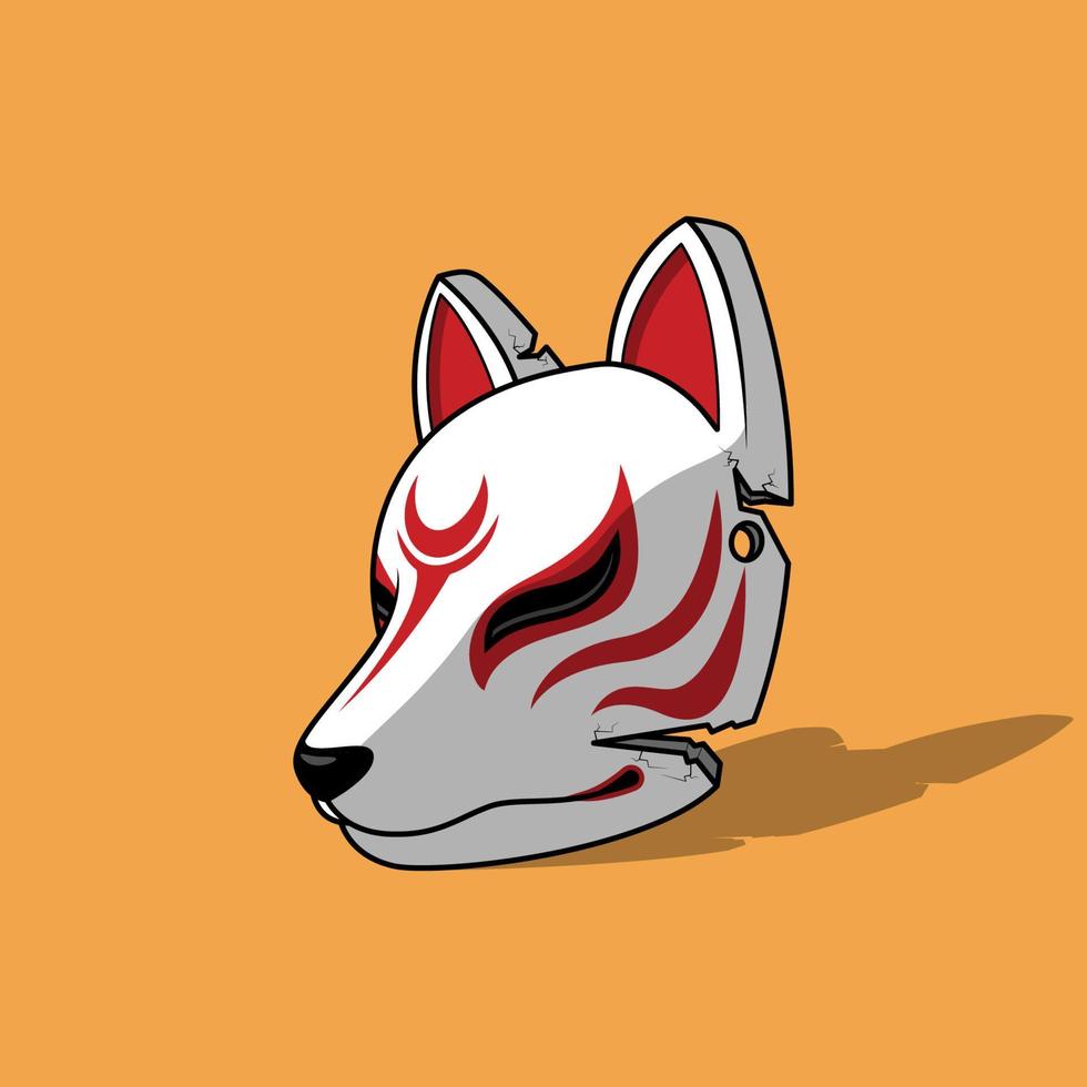 máscara kitsune japonesa, ilustración vectorial eps.10 vector