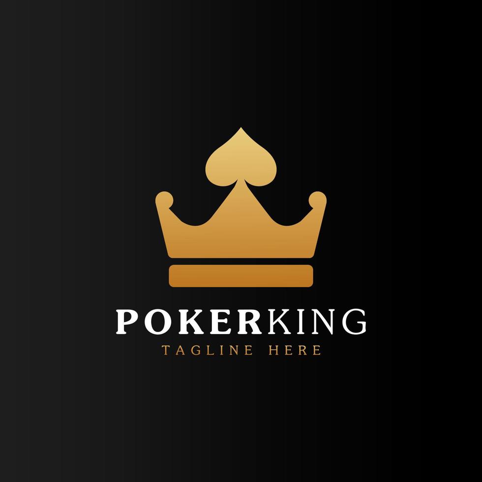 Poker Kingdom Symbol. Golden King and Spade Ace for Poker Logo Design Inspiration vector
