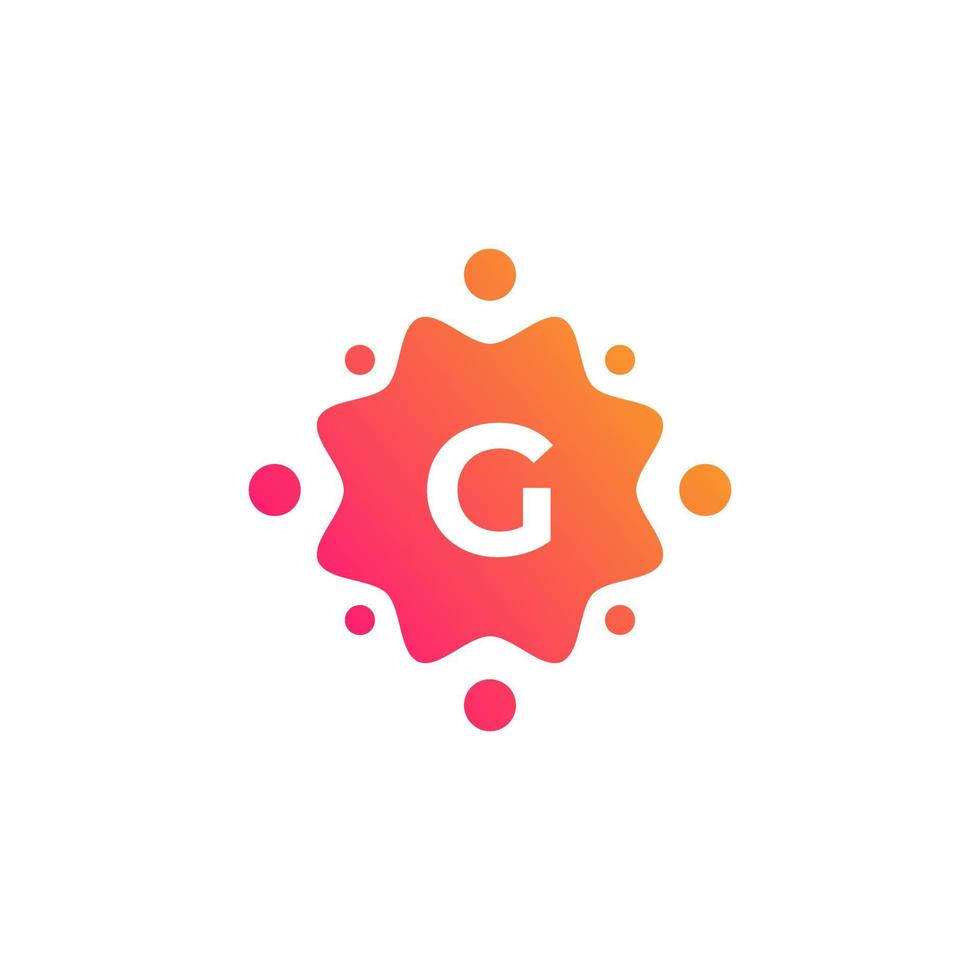 Smart and Creative Letter G Logo Design Template with  Dots or Points. Geometric Dot Circle Science Medicine Sign. Universal Energy Tech Planet Star Atom Vector Icon Element