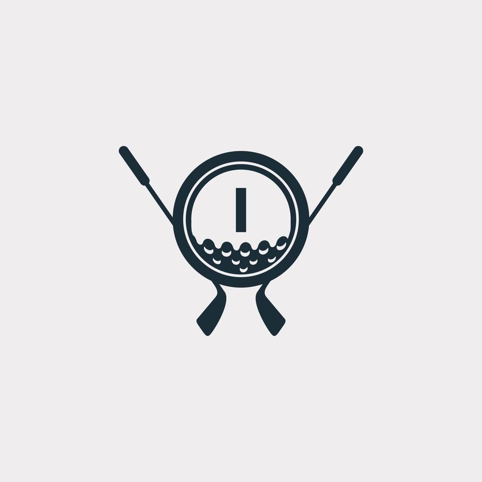 logotipo deportivo de golf. letra i para la plantilla de vector de diseño de logotipo de golf. eps10 vector