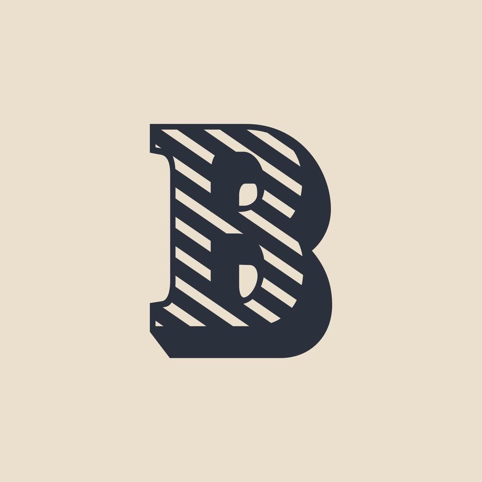 Letter B Retro Vintage Hipster Vector Logo Design Template Inspiration