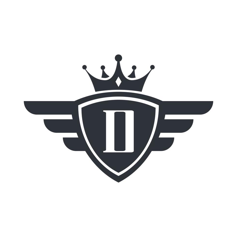 inspiración para el diseño del logotipo del emblema de la victoria del deporte real de la letra d vector