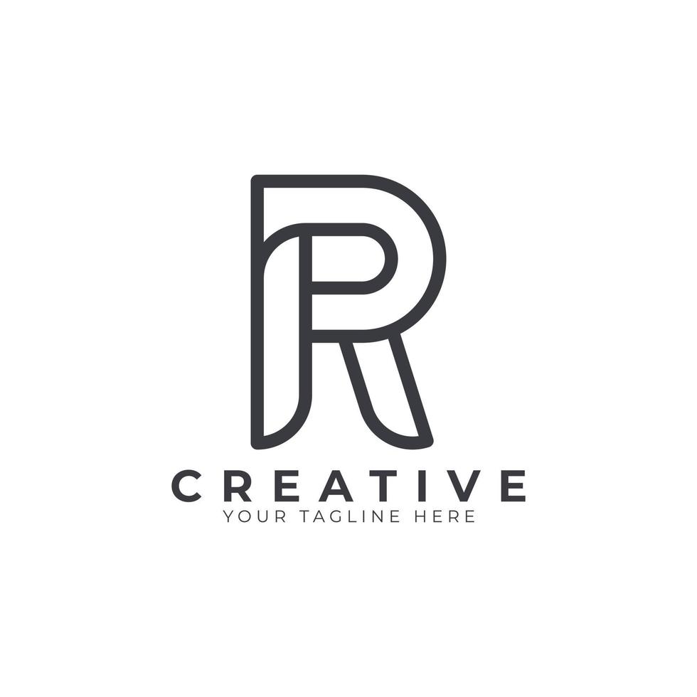 Initial Letter R line logo design. Geometric Line Style. Graphic alphabet symbol. Usable for Business and Branding Logos. Flat Vector Logo Design Ideas Template Element. Eps10 Vector