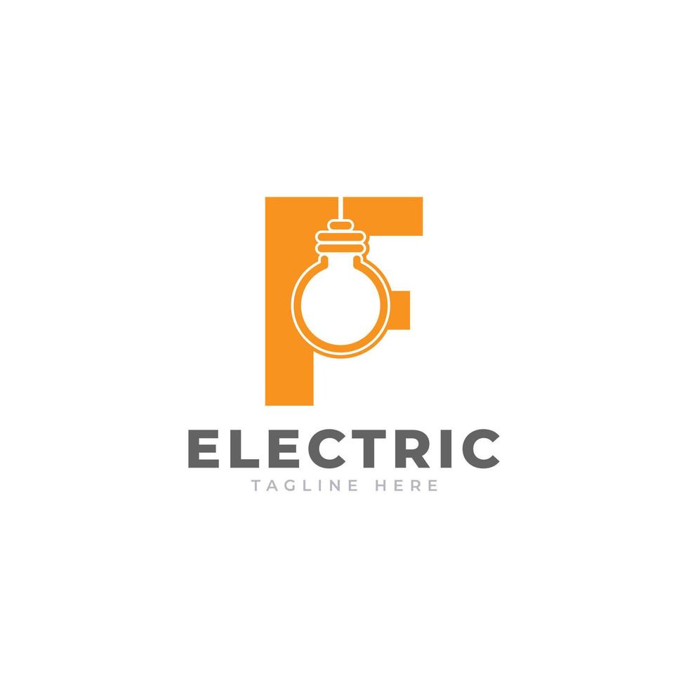 Modern Initial Letter F Smart Light Bulb Logo Design Vector Graphic Icon Template