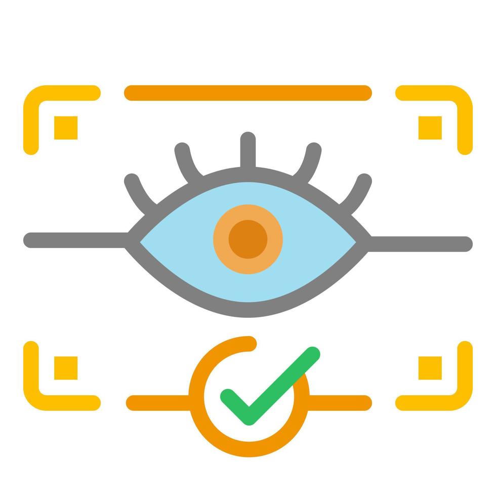 sistema de seguridad con configuración de reconocimiento de escaneo facial y ocular vector