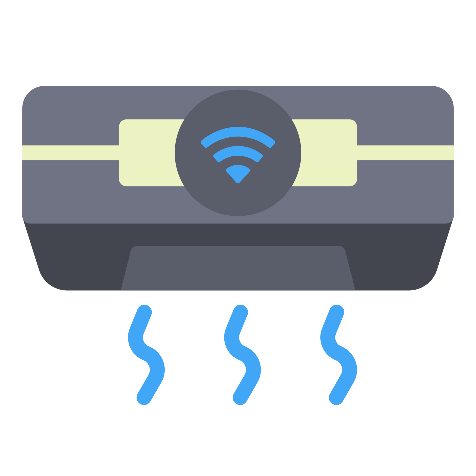 smart air conditioner humidity temperature setting icon illustration