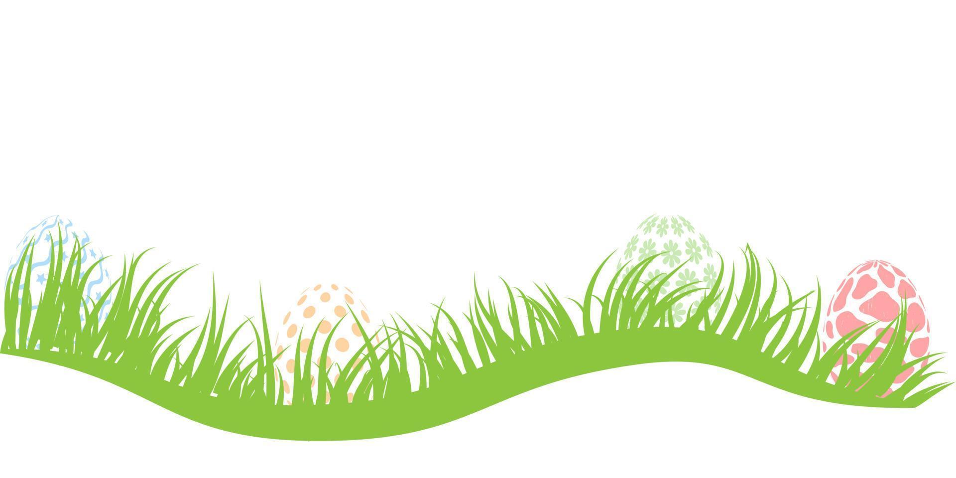 Easter eggs in grass. vector