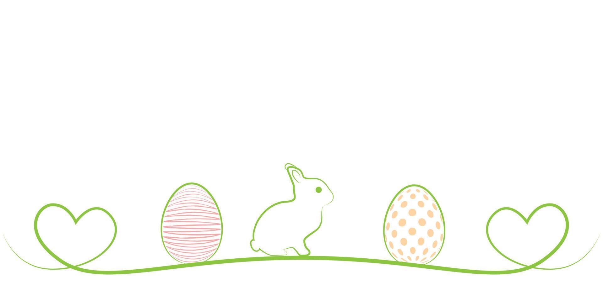 Easter Egg and Rabbit. vector