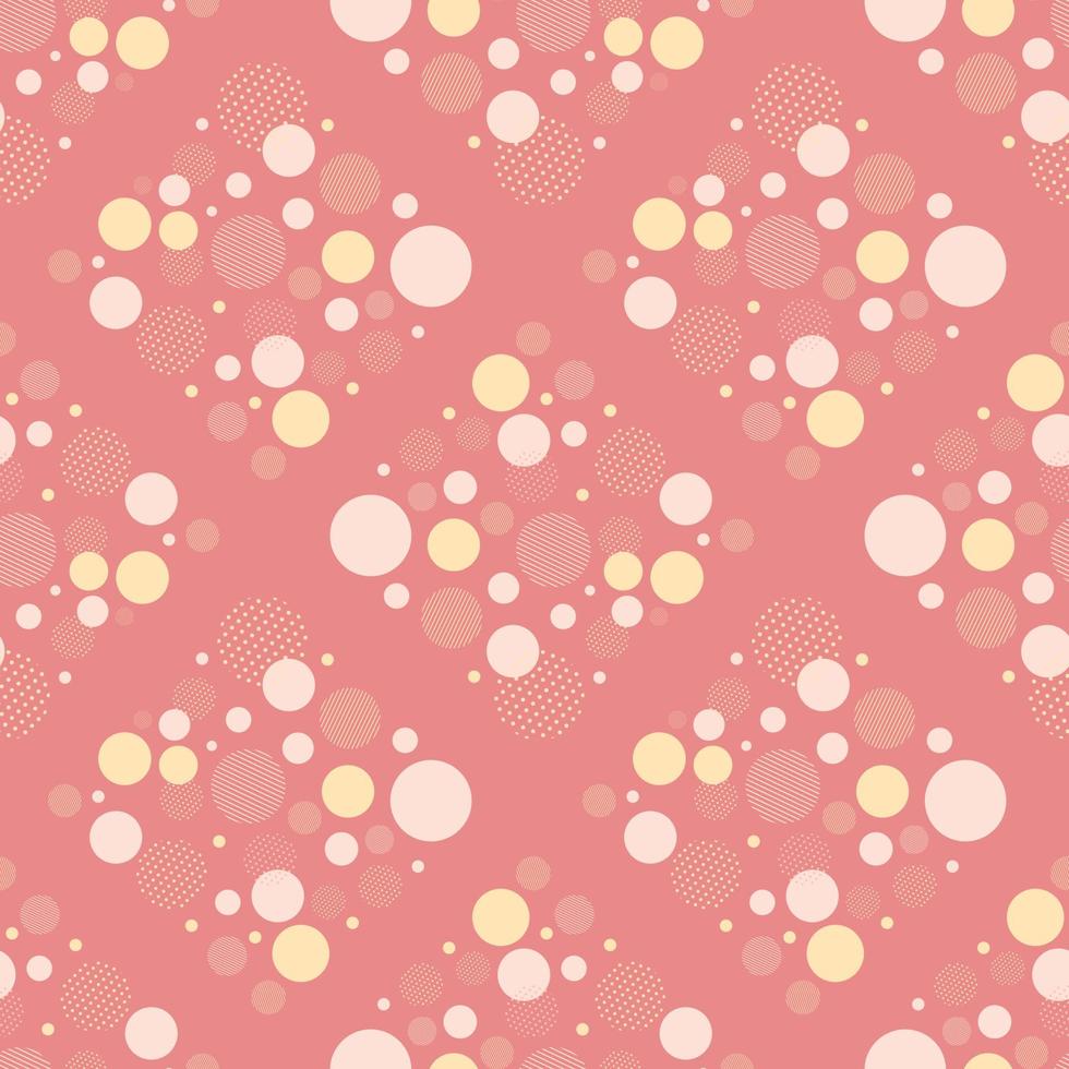 pastel circle and polka dot seamless background for fabric pattern vector