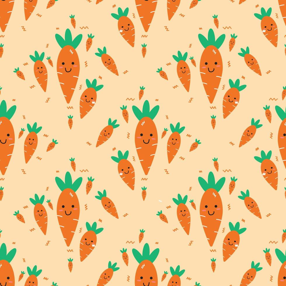 cute carrot seamless background for fabric pattern vector