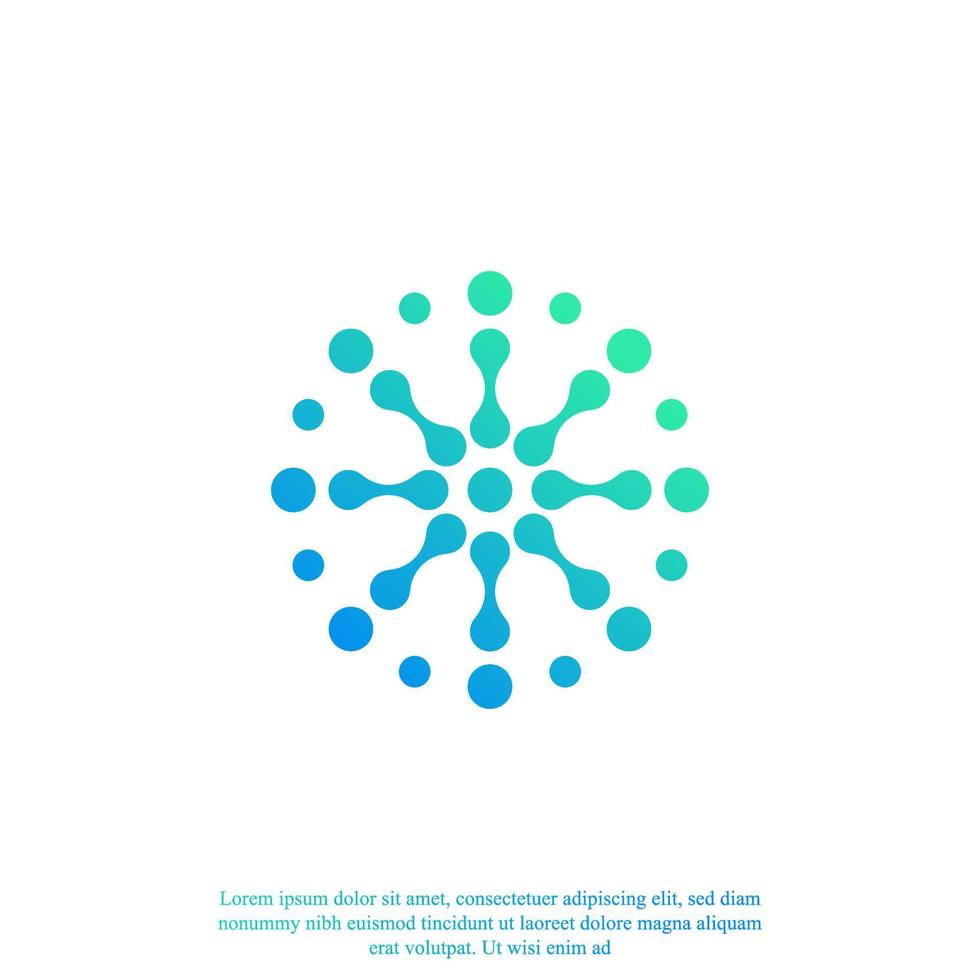 Technology Logo. Computer and Data Symbol Hi-Tech Dot Circle Connected as Network Logo vector