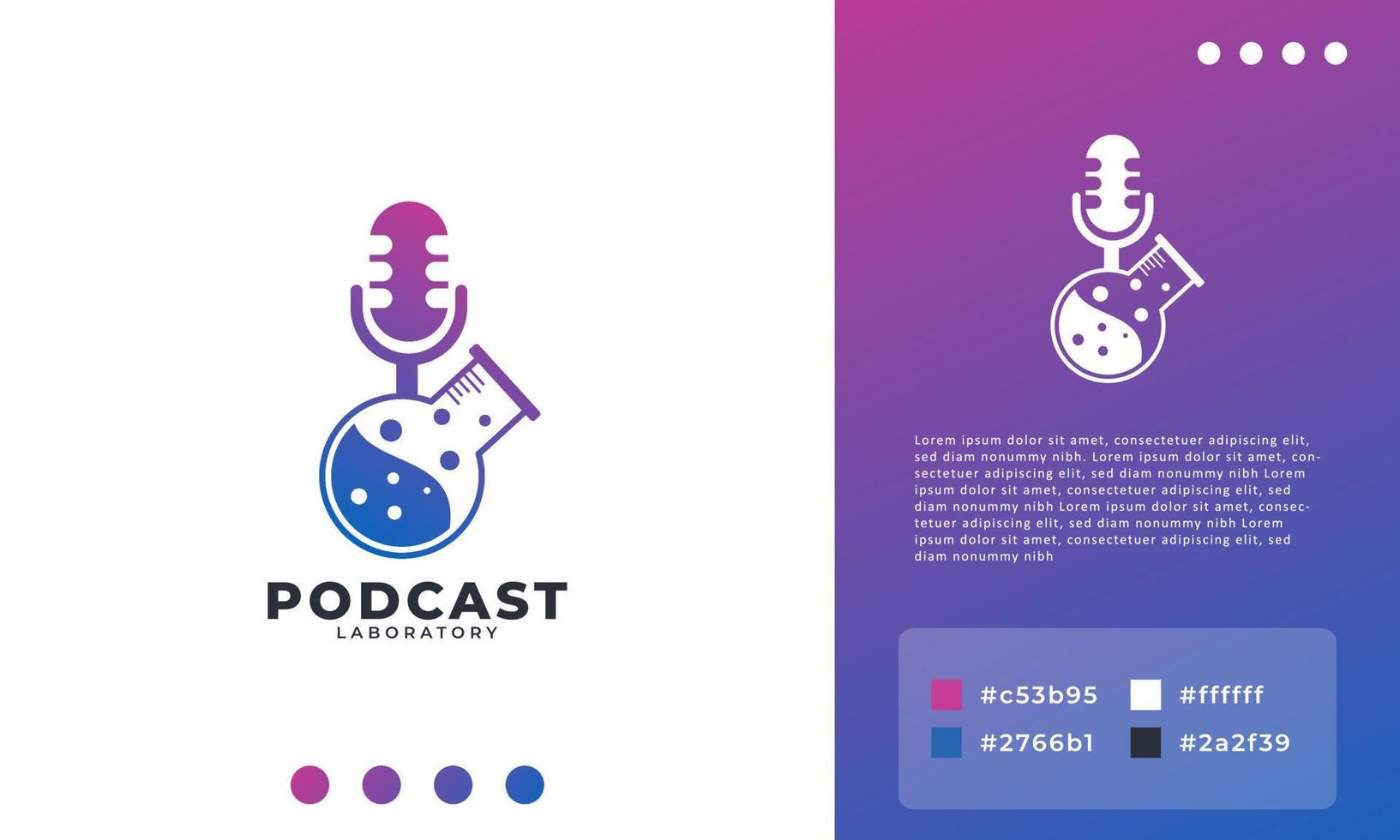 Lab Podcast Logo. Medical Laboratory Podcast Icon Vector Illustration