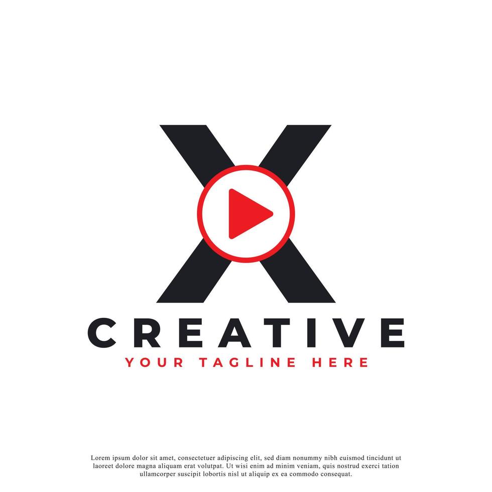 Creative Modern Play Letter X Icon. Music and Video Logo Element. Usable for Business and Technology Logos. vector