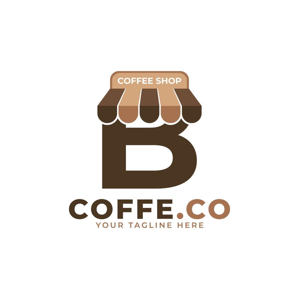 Coffee Time. Modern Initial Letter B Coffee Shop Logo Vector Illustration