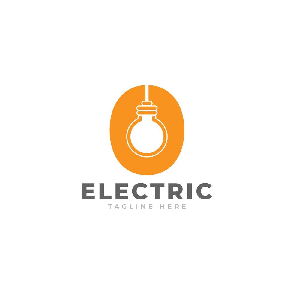 Modern Number 0 Smart Light Bulb Logo Design Vector Graphic Icon Template