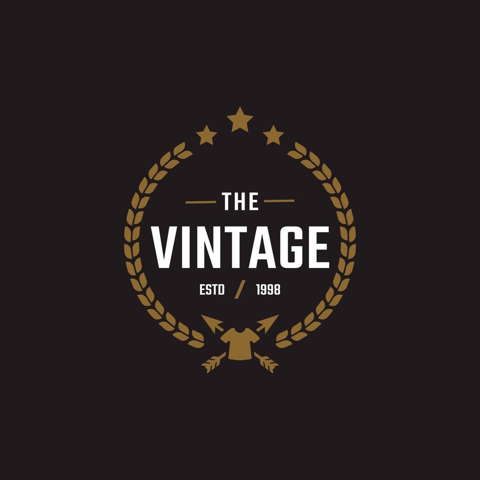 Classic Vintage Retro Label Badge for Clothing Apparel Old style Logo Emblem Design Template Element vector