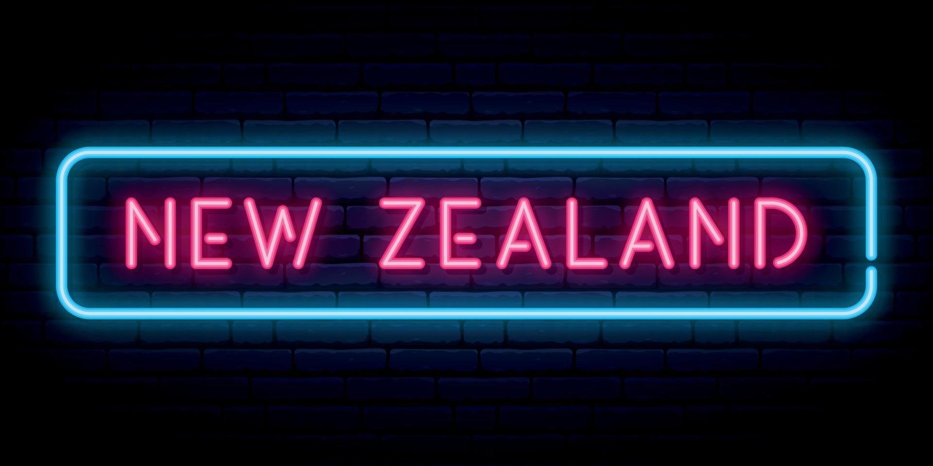 New Zealand neon sign. vector