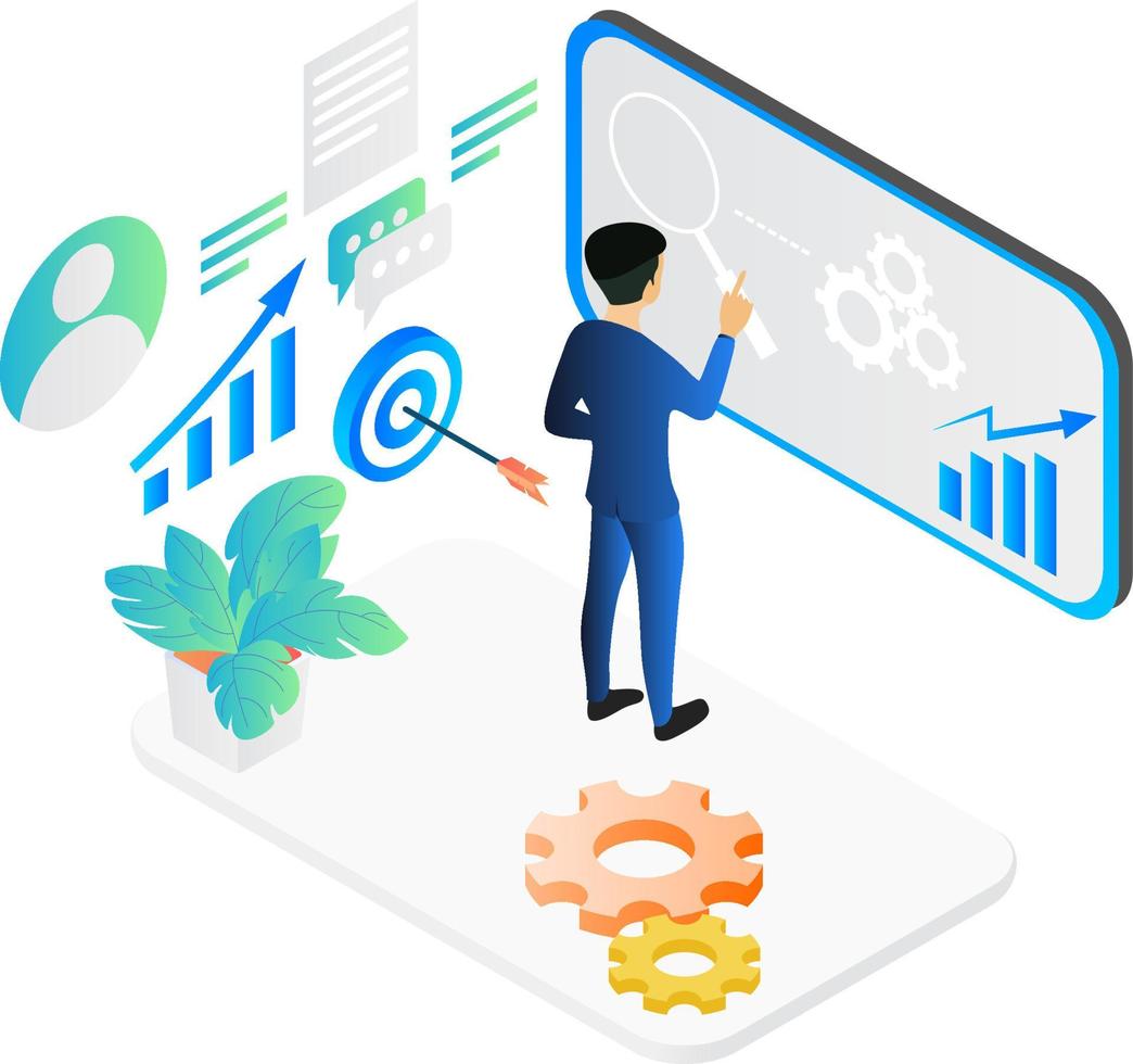 Popular content seo analysis illustration vector