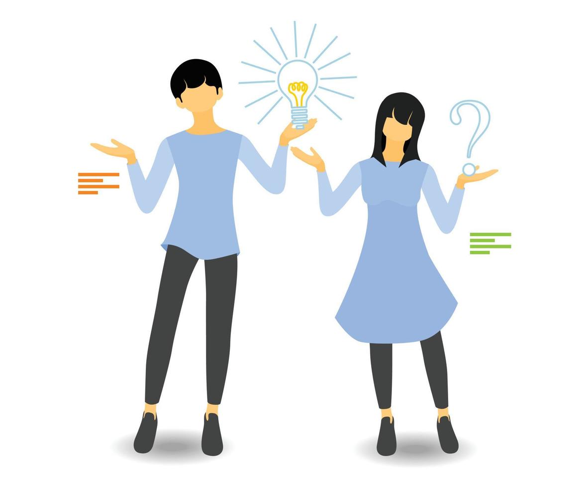 Illustration about working together to solve a problem vector