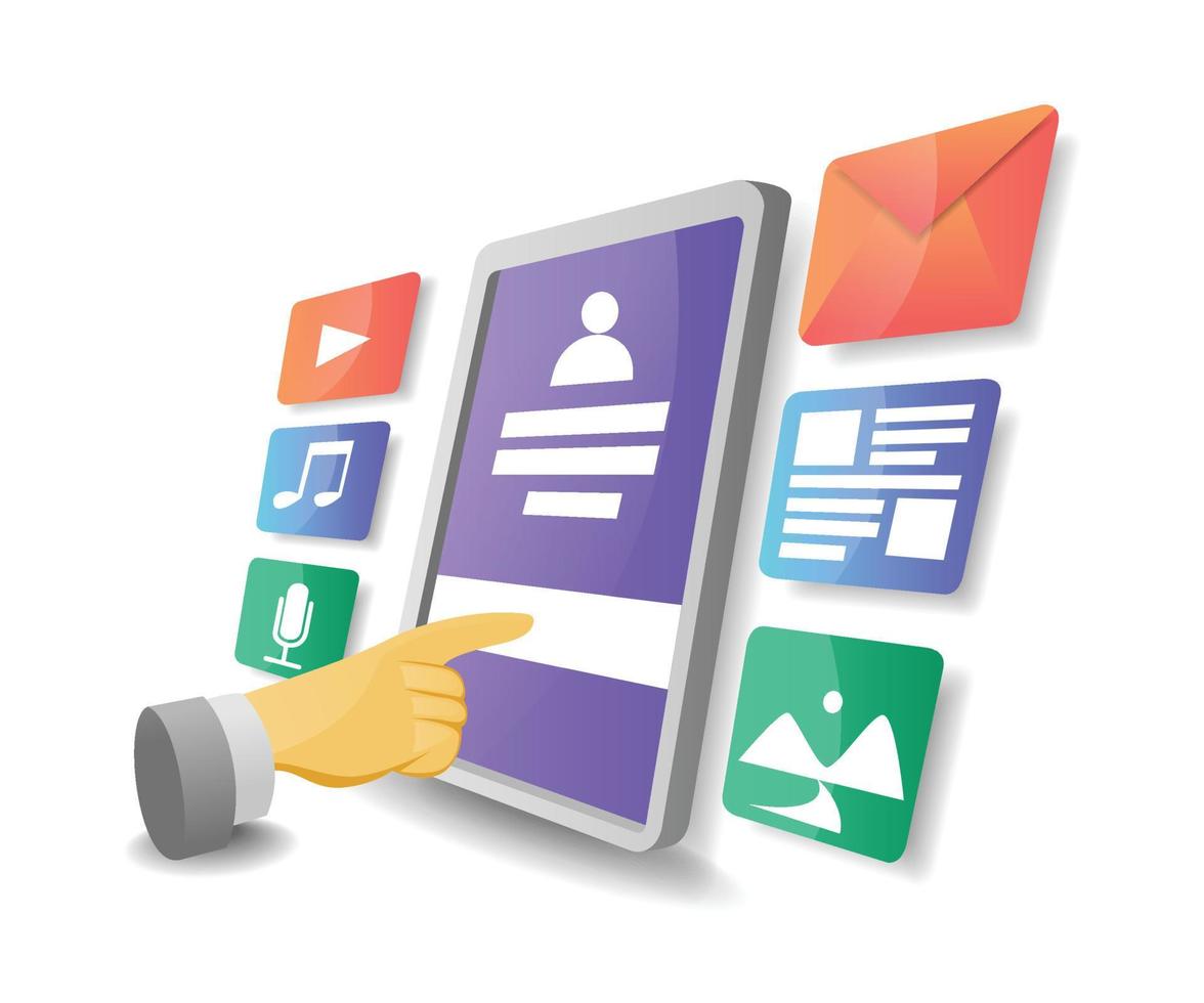 Social media marketing technique isometric style illustration vector